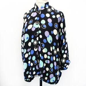 Pink Wheels Lagenlook One Size Fits All Button Blouse Shirt Top boutique XL 1X